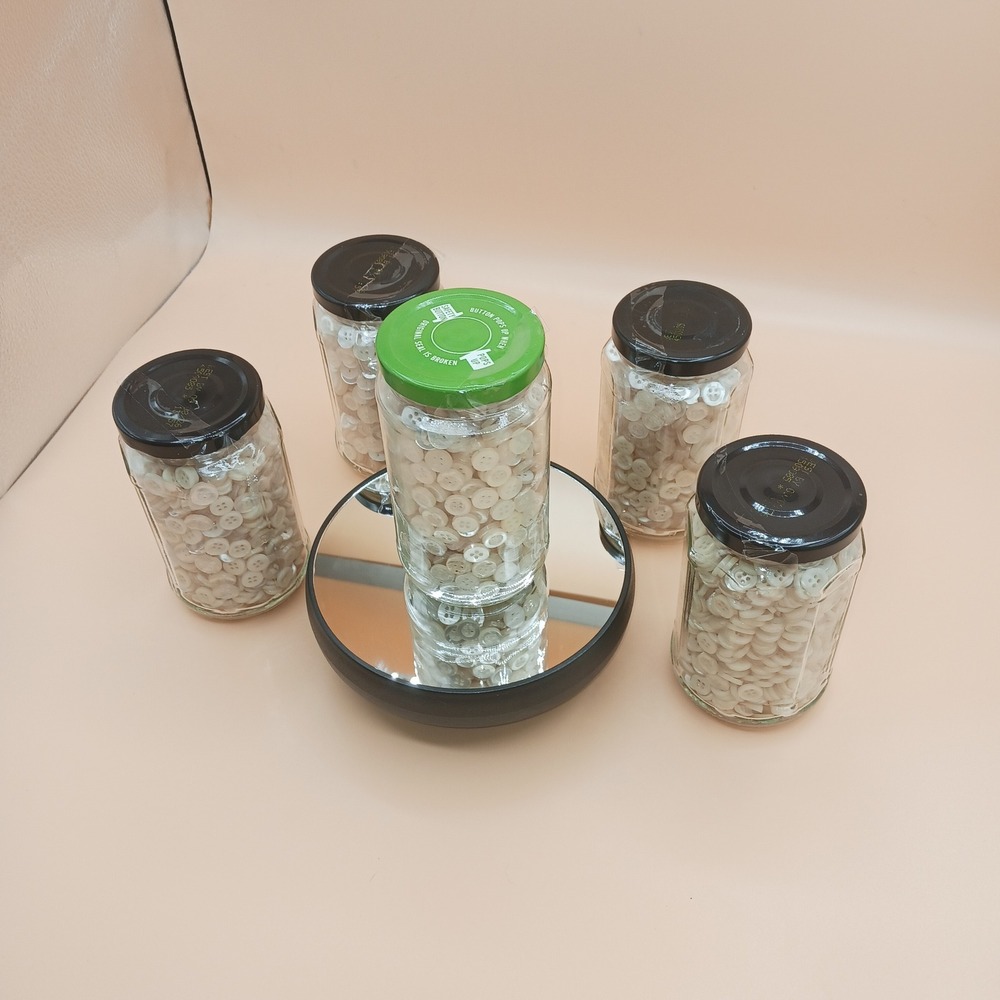 1 (ONE) JAR Vtg Faux Mother of Pearl Buttons Bulk Jar Iridescent Sewing Crafts - Picture 2 of 5